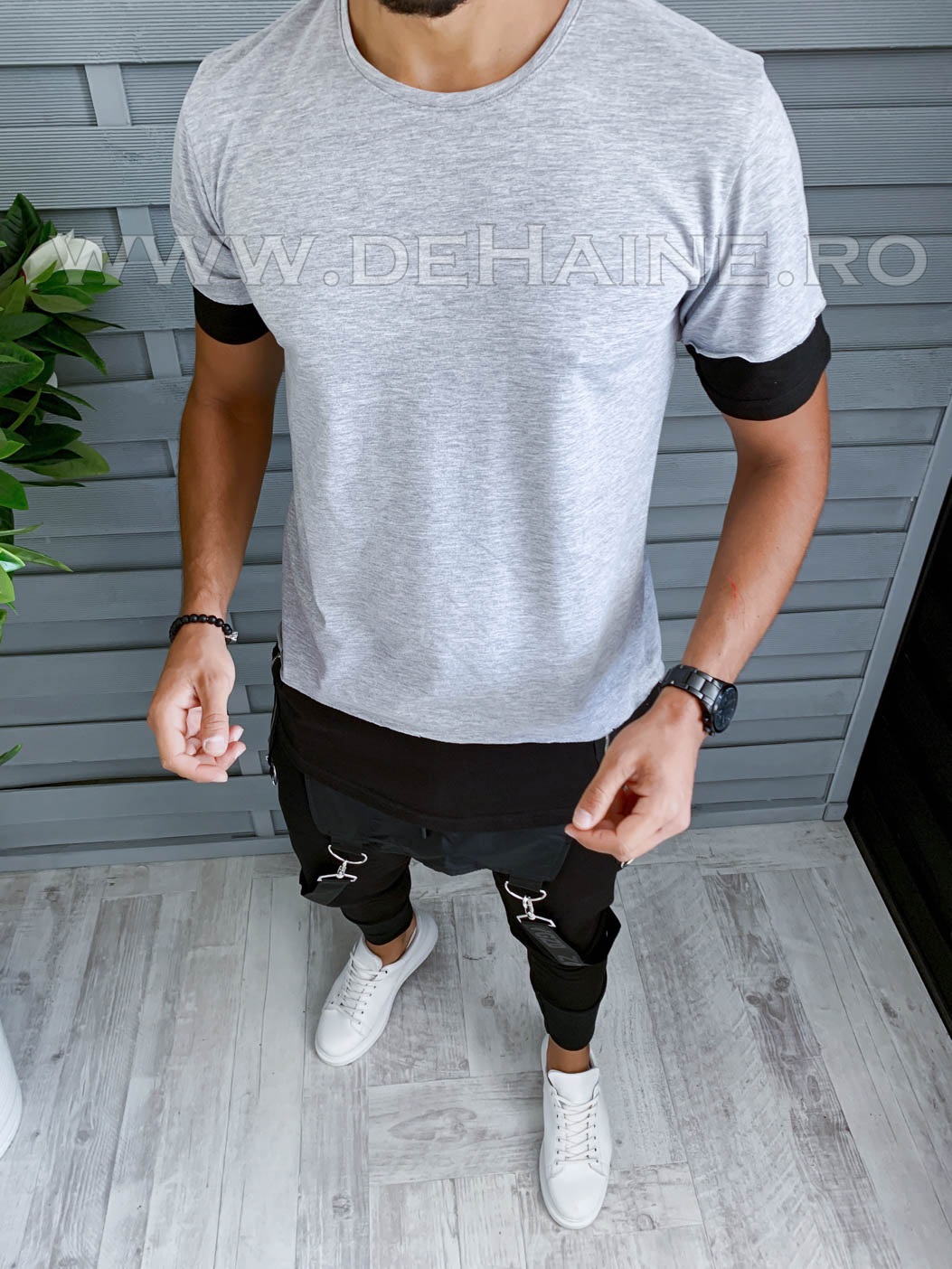Tricou barbati gri slim fit vagabond b1971 p7-4*